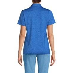 School Uniform Women's Rapid Dry Short Sleeve Space Dye Sport Neck Polo Shirt