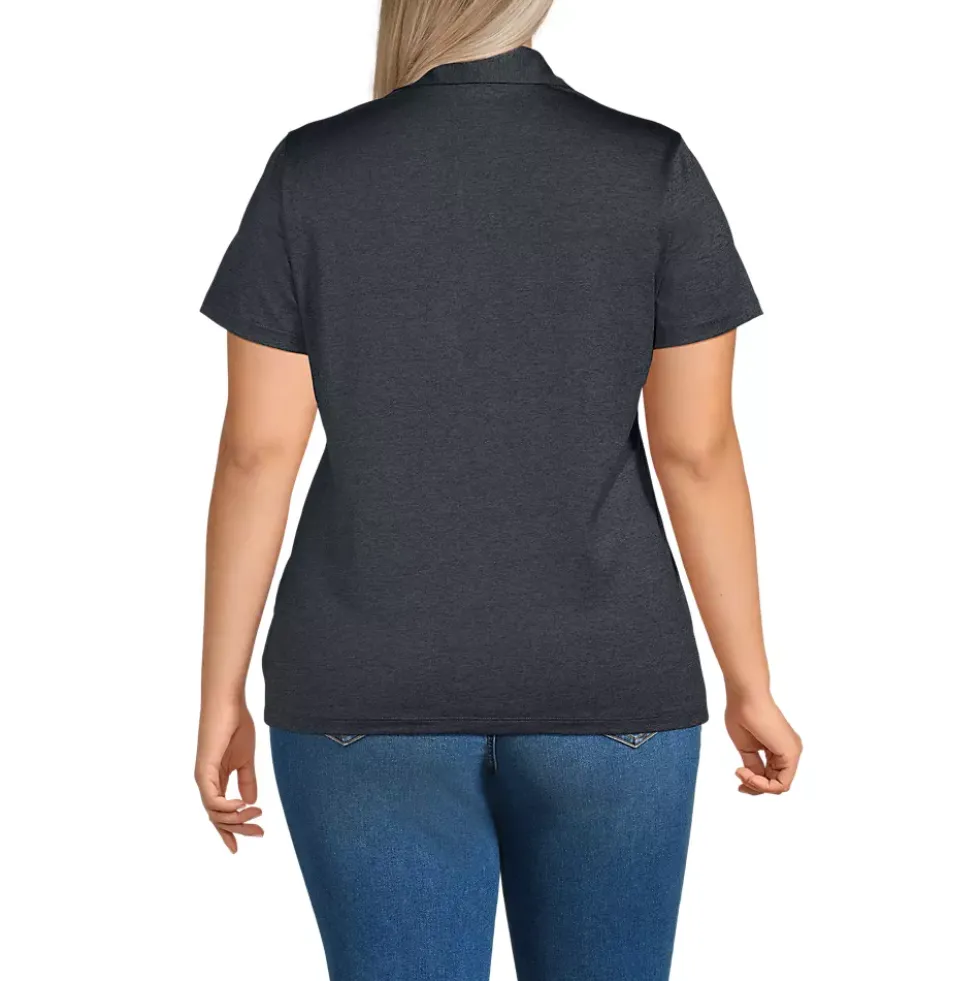 School Uniform Women's Rapid Dry Short Sleeve Space Dye Sport Neck Polo Shirt
