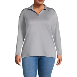 School Uniform Women's Rapid Dry Long Sleeve Sport Collar Polo