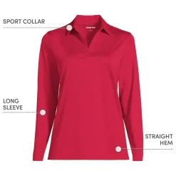 School Uniform Women's Rapid Dry Long Sleeve Sport Collar Polo