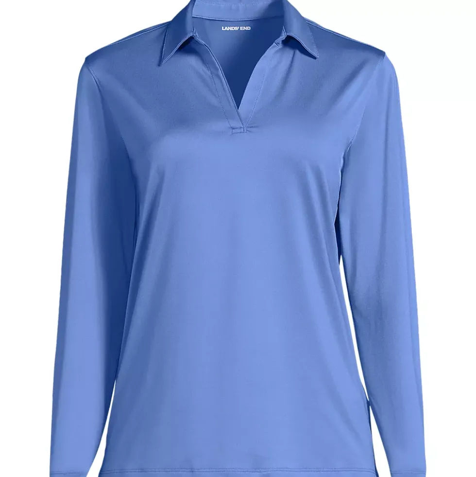 School Uniform Women's Rapid Dry Long Sleeve Sport Collar Polo