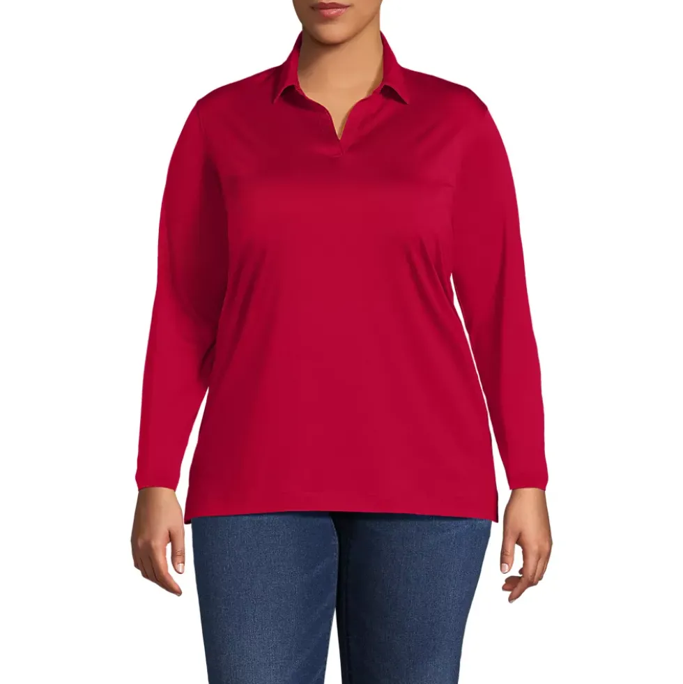 School Uniform Women's Rapid Dry Long Sleeve Sport Collar Polo