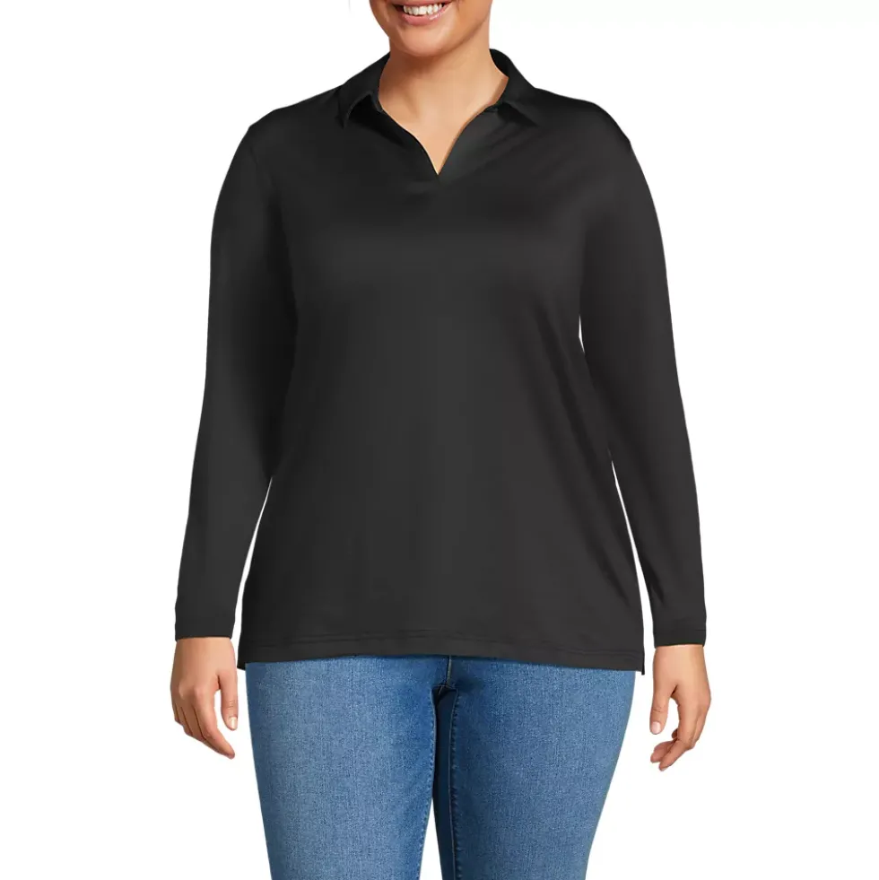 School Uniform Women's Rapid Dry Long Sleeve Sport Collar Polo