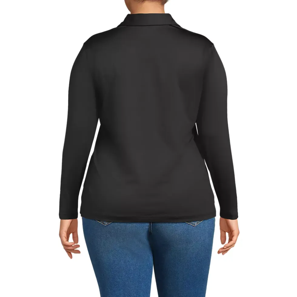School Uniform Women's Rapid Dry Long Sleeve Sport Collar Polo