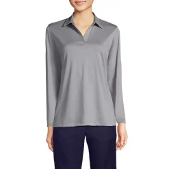 School Uniform Women's Rapid Dry Long Sleeve Sport Collar Polo