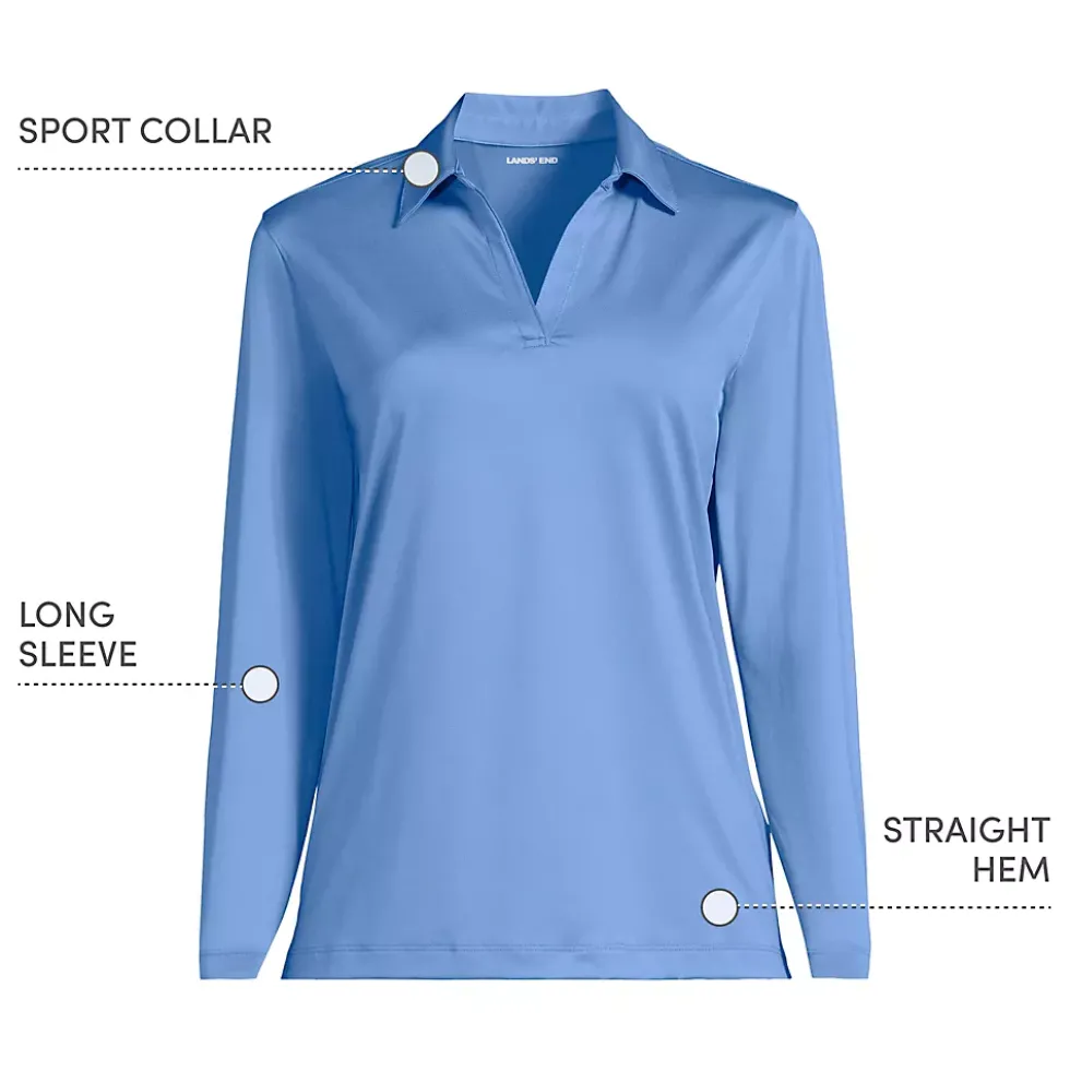 School Uniform Women's Rapid Dry Long Sleeve Sport Collar Polo