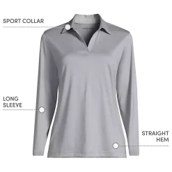 School Uniform Women's Rapid Dry Long Sleeve Sport Collar Polo
