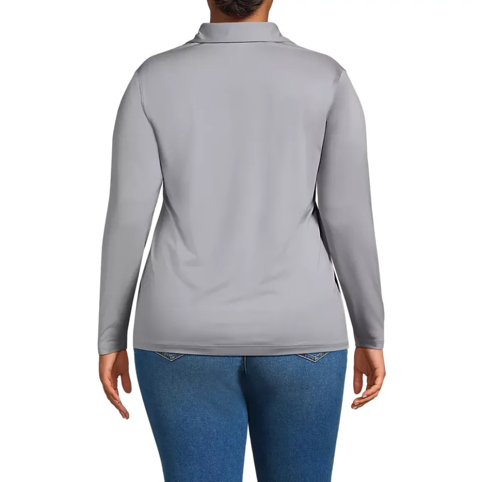 School Uniform Women's Rapid Dry Long Sleeve Sport Collar Polo