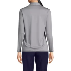 School Uniform Women's Rapid Dry Long Sleeve Sport Collar Polo