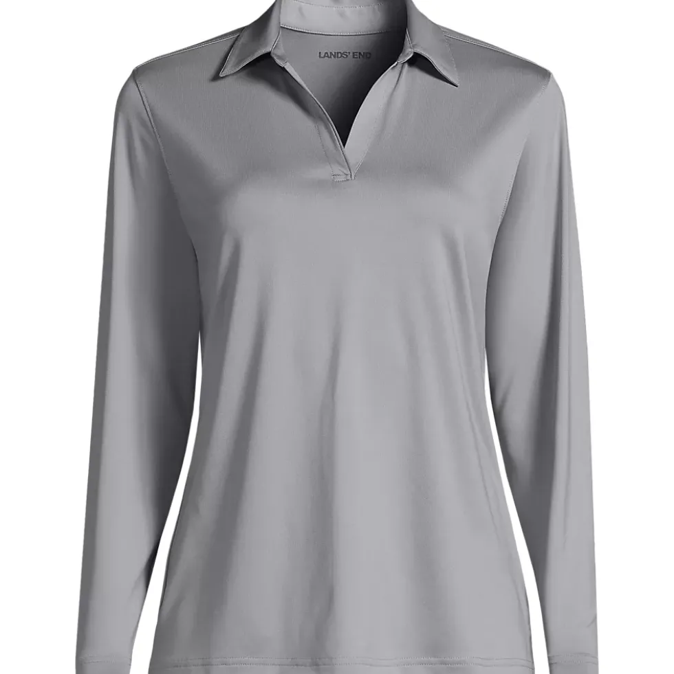 School Uniform Women's Rapid Dry Long Sleeve Sport Collar Polo