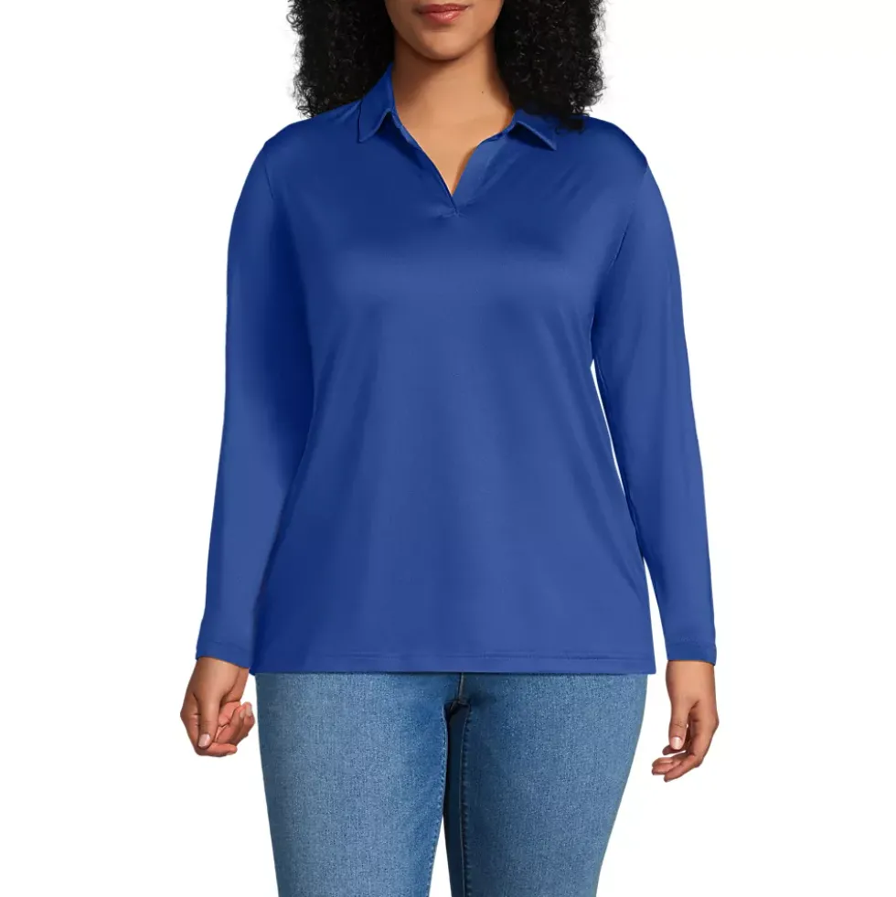 School Uniform Women's Rapid Dry Long Sleeve Sport Collar Polo