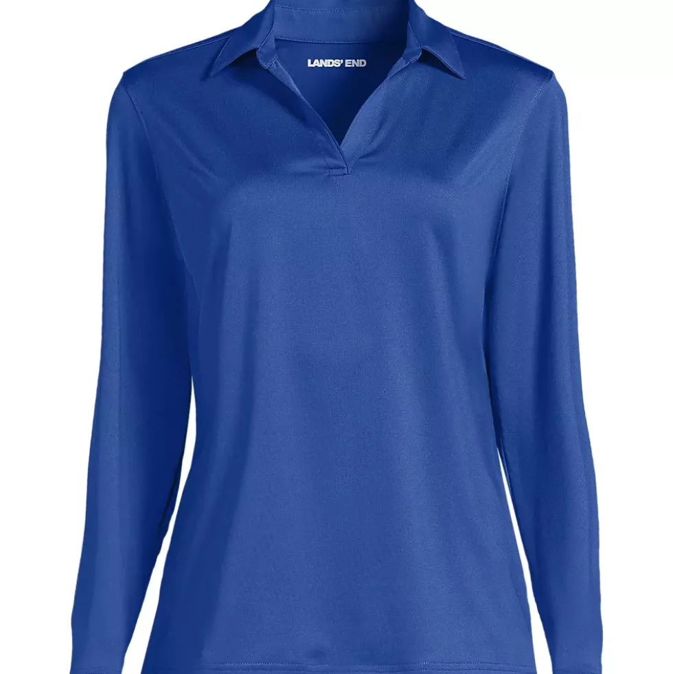 School Uniform Women's Rapid Dry Long Sleeve Sport Collar Polo