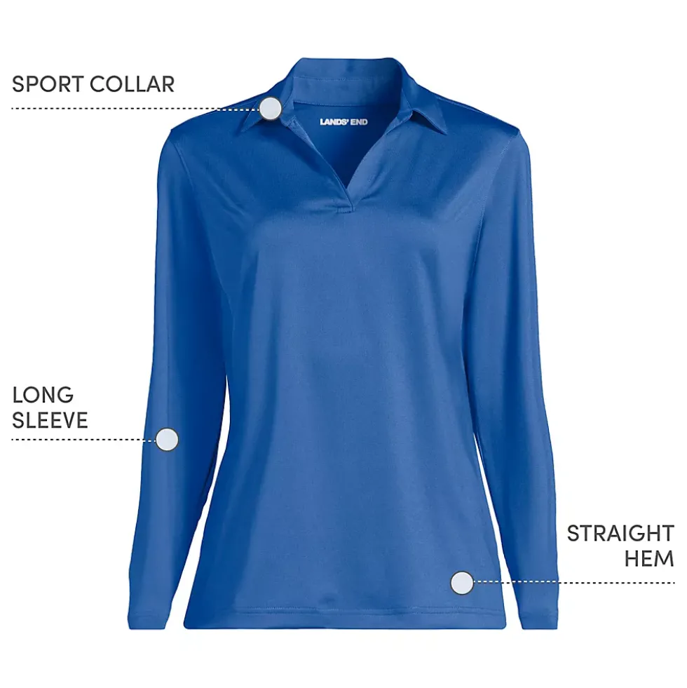 School Uniform Women's Rapid Dry Long Sleeve Sport Collar Polo