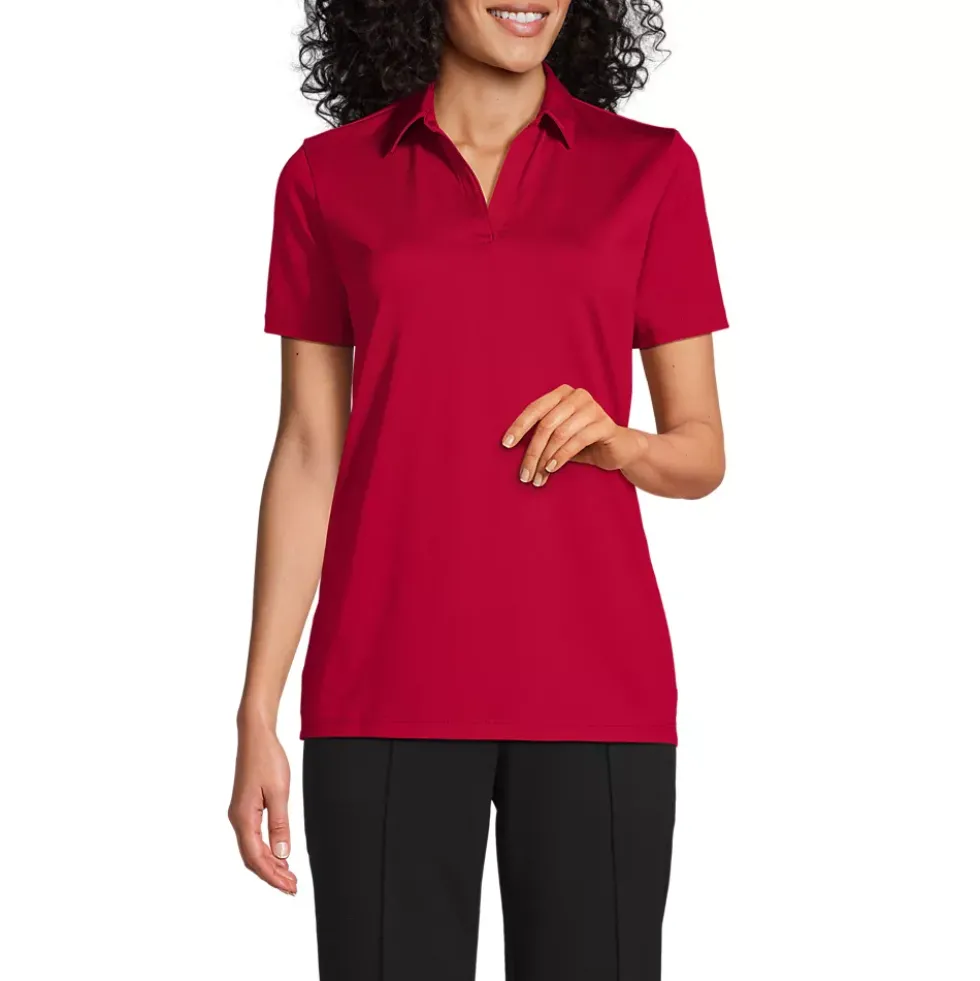 School Uniform Women's Short Sleeve Rapid Dry Sport Neck Polo Shirt