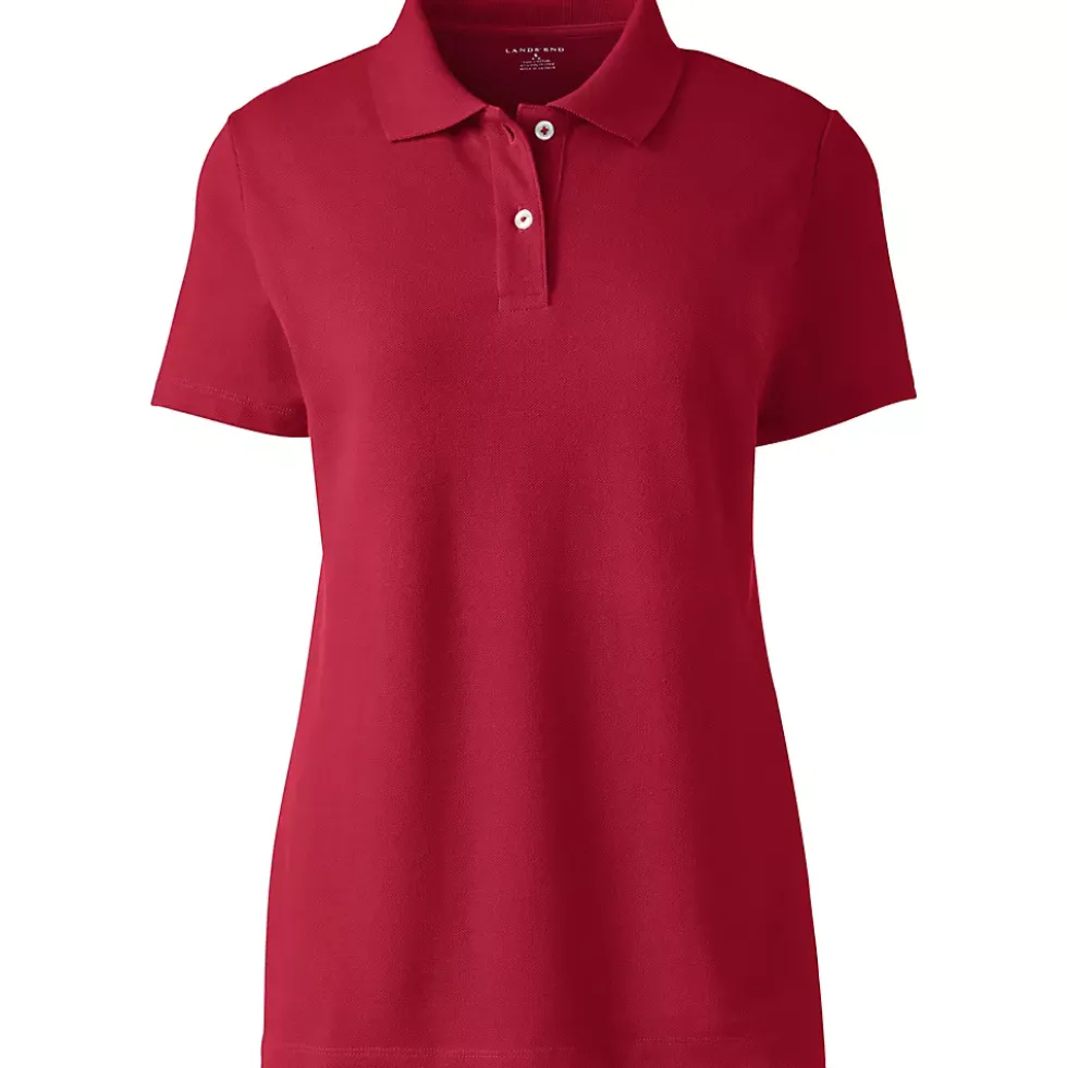 School Uniform Women's Short Sleeve Basic Mesh Polo Shirt