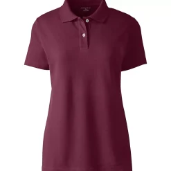 School Uniform Women's Short Sleeve Basic Mesh Polo Shirt