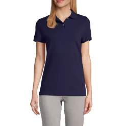School Uniform Women's Short Sleeve Basic Mesh Polo Shirt