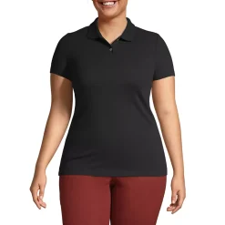 School Uniform Women's Short Sleeve Basic Mesh Polo Shirt