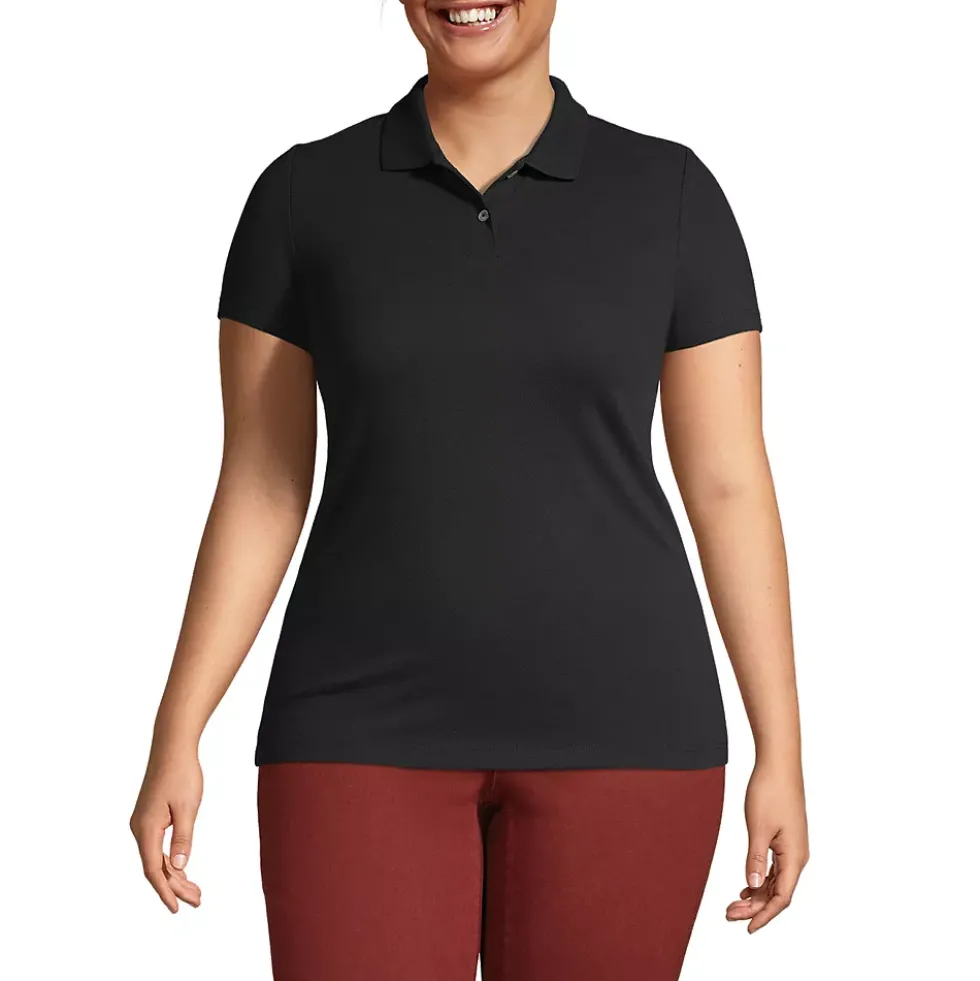 School Uniform Women's Short Sleeve Basic Mesh Polo Shirt