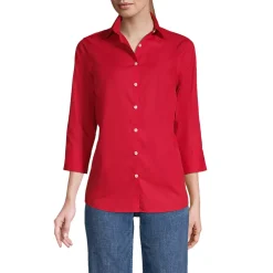 School Uniform Women's 3/4 Sleeve Broadcloth Shirt