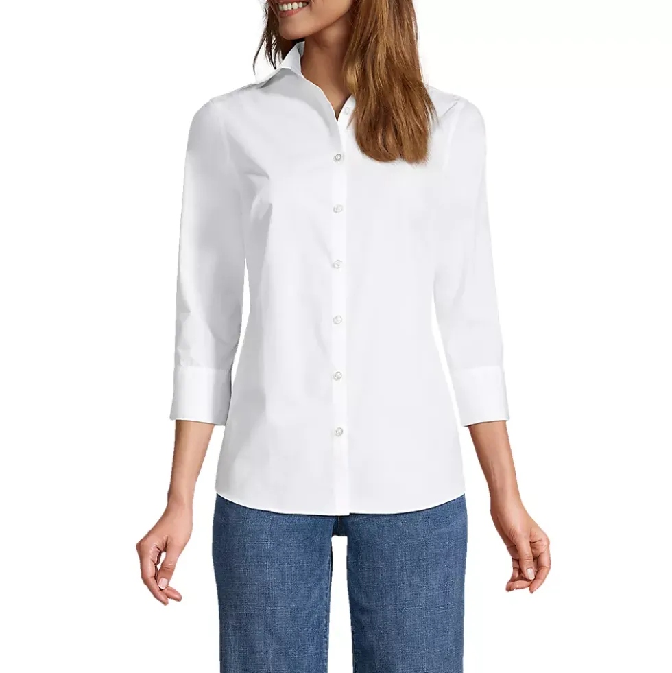 School Uniform Women's 3/4 Sleeve Broadcloth Shirt
