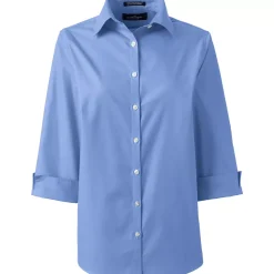 School Uniform Women's 3/4 Sleeve Broadcloth Shirt
