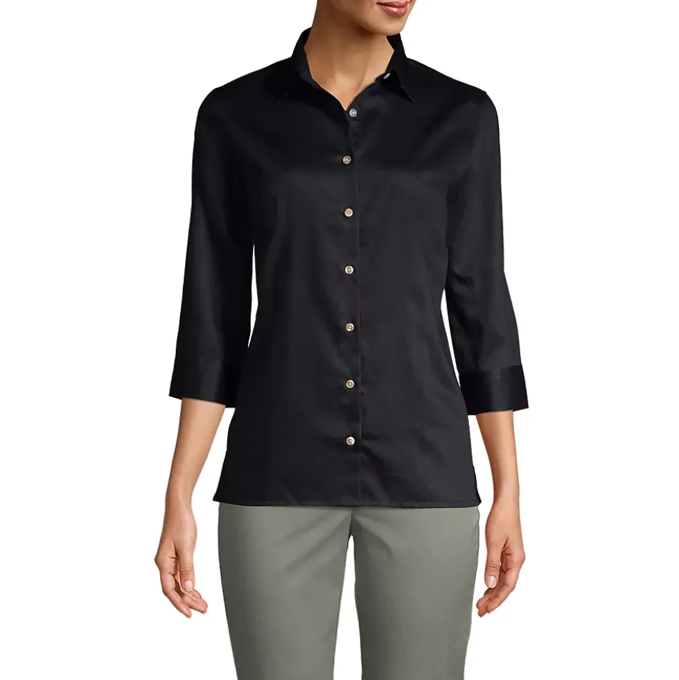 School Uniform Women's 3/4 Sleeve Performance Twill Shirt
