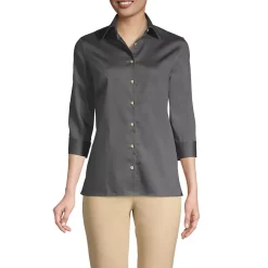 School Uniform Women's 3/4 Sleeve Performance Twill Shirt