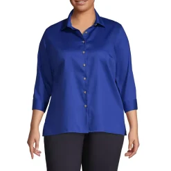 School Uniform Women's 3/4 Sleeve Performance Twill Shirt