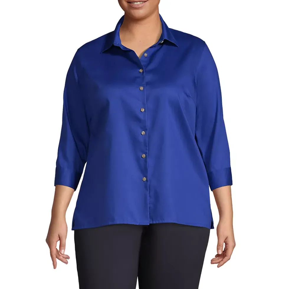 School Uniform Women's 3/4 Sleeve Performance Twill Shirt