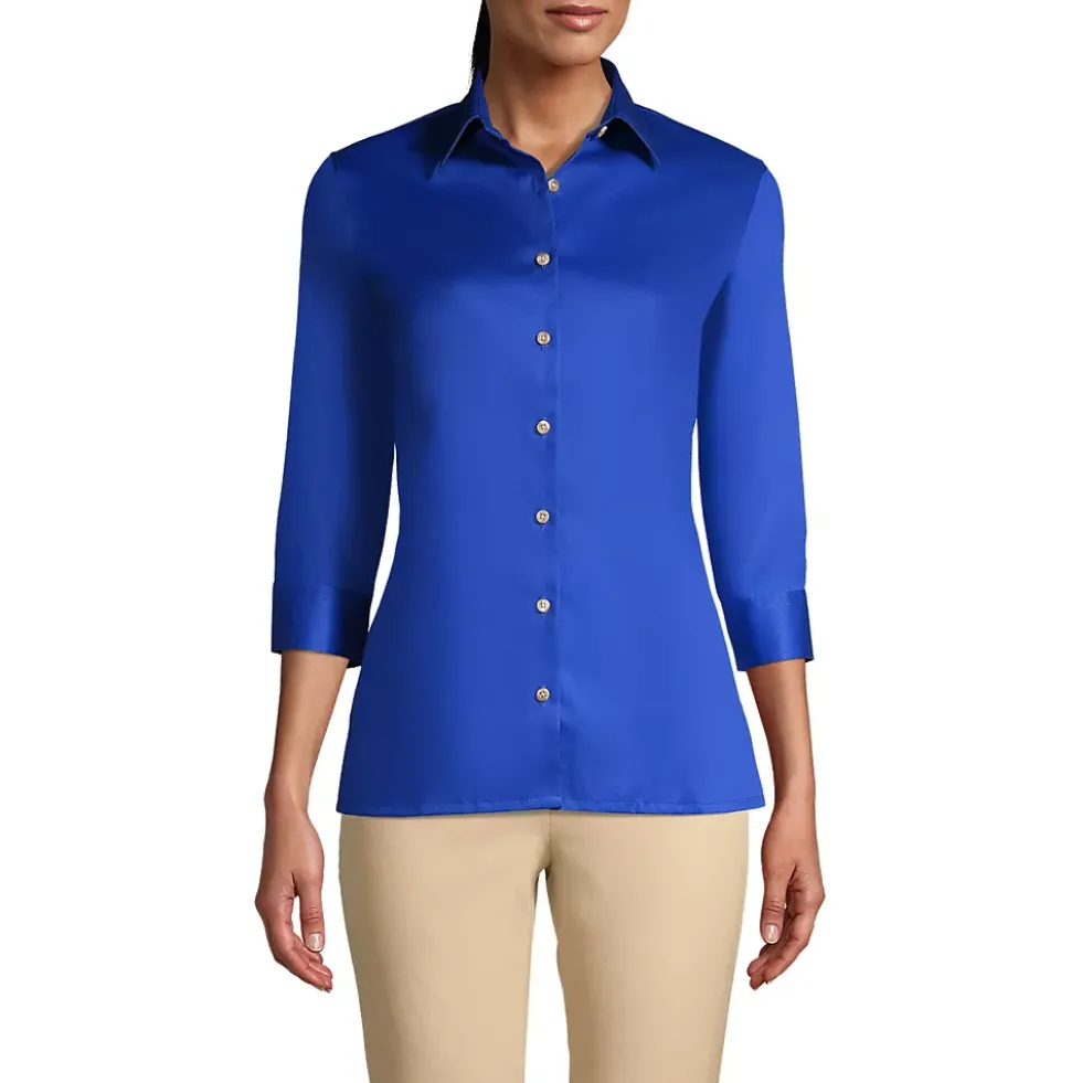 School Uniform Women's 3/4 Sleeve Performance Twill Shirt