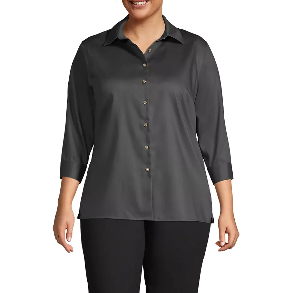 School Uniform Women's 3/4 Sleeve Performance Twill Shirt