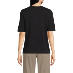 School Uniform Women's Supima Jersey Half Sleeve Splitneck Shirt