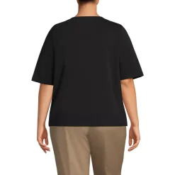 School Uniform Women's Supima Jersey Half Sleeve Splitneck Shirt