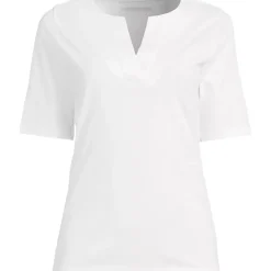 School Uniform Women's Supima Jersey Half Sleeve Splitneck Shirt