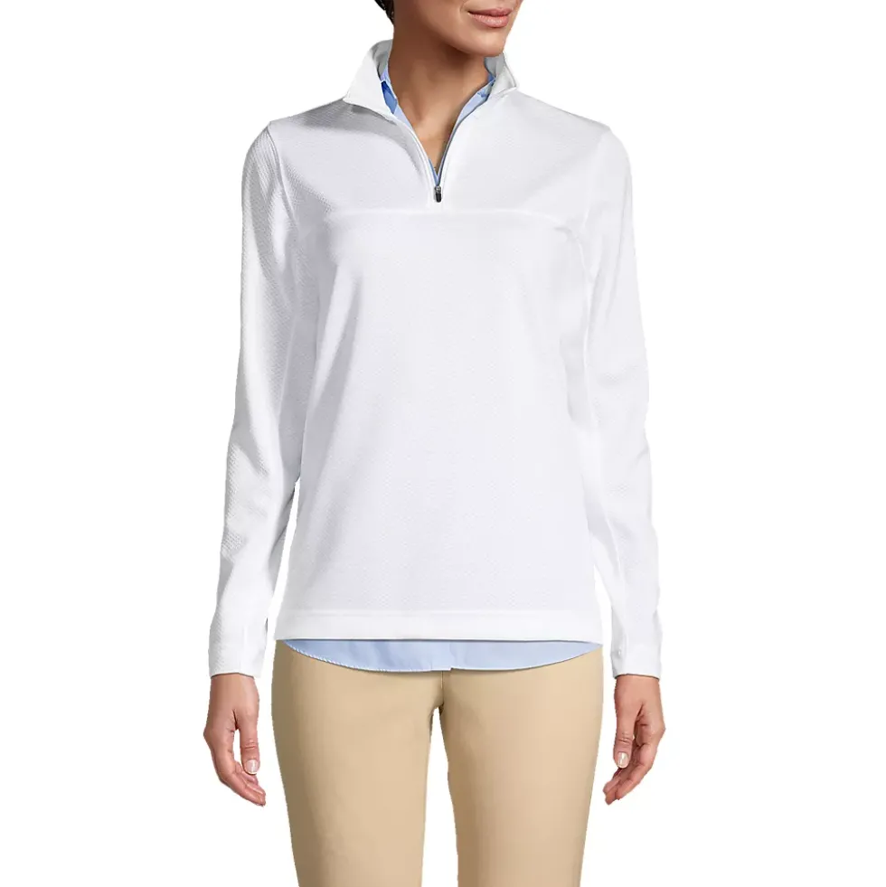 School Uniform Women's Textured Quarter Zip Pullover