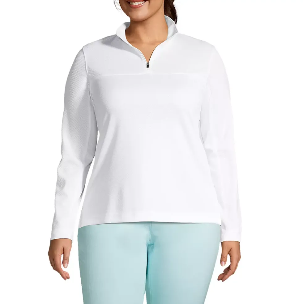 School Uniform Women's Textured Quarter Zip Pullover