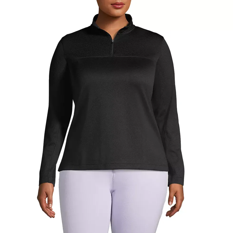 School Uniform Women's Textured Quarter Zip Pullover