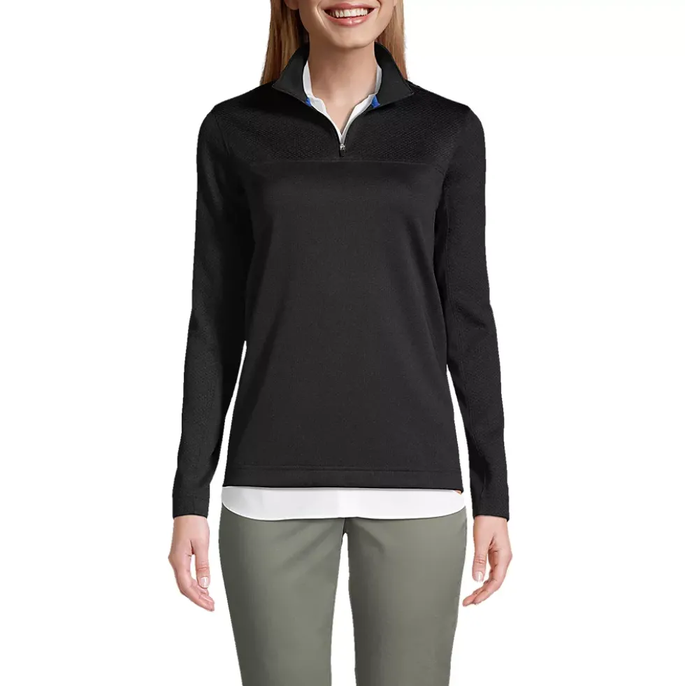 School Uniform Women's Textured Quarter Zip Pullover