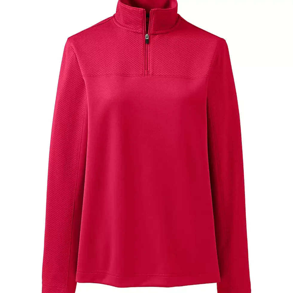 School Uniform Women's Textured Quarter Zip Pullover