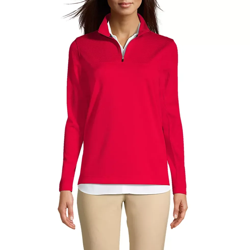 School Uniform Women's Textured Quarter Zip Pullover