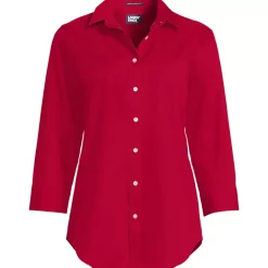 School Uniform Women's Three Quarter Sleeve Broadcloth Easy Shirt