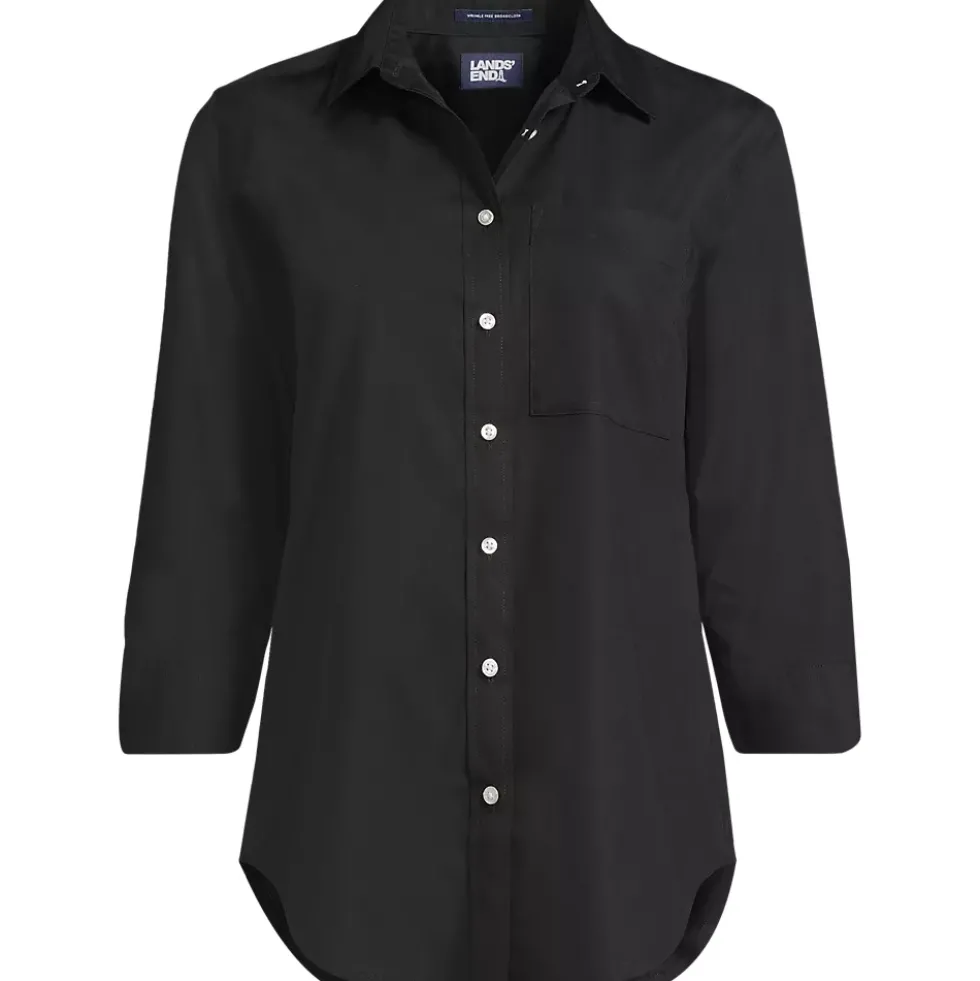 School Uniform Women's Three Quarter Sleeve Broadcloth Easy Shirt