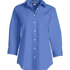 School Uniform Women's Three Quarter Sleeve Broadcloth Easy Shirt
