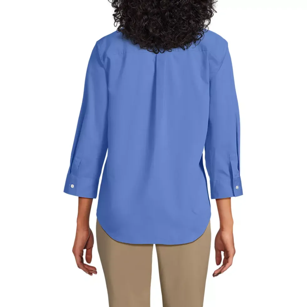 School Uniform Women's Three Quarter Sleeve Broadcloth Easy Shirt