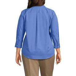 School Uniform Women's Three Quarter Sleeve Broadcloth Easy Shirt