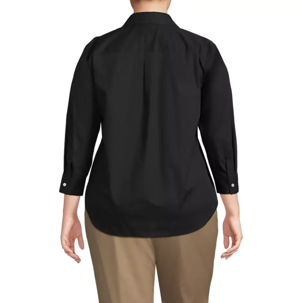 School Uniform Women's Three Quarter Sleeve Broadcloth Easy Shirt