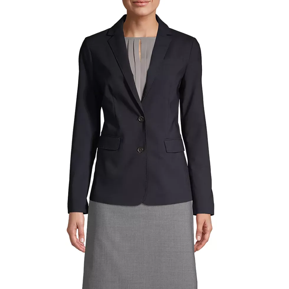 School Uniform Women's Washable Wool Two Button Traditional Blazer