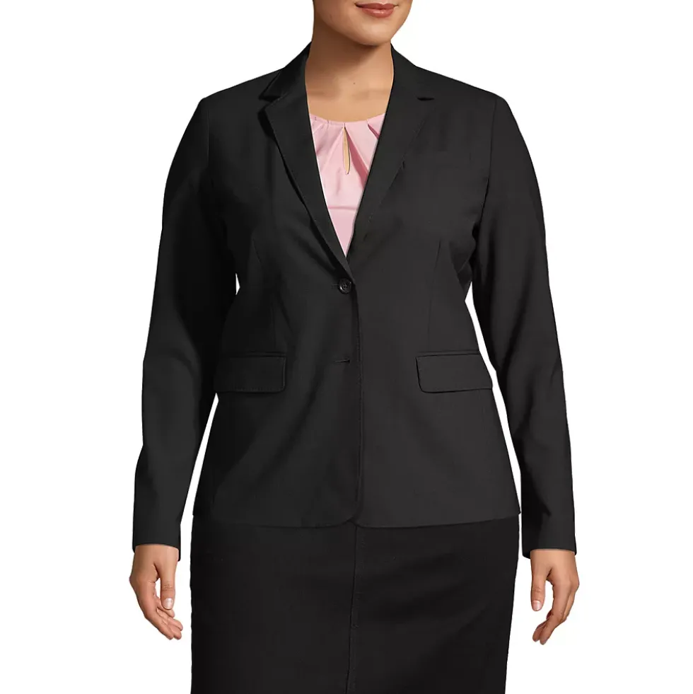 School Uniform Women's Washable Wool Two Button Traditional Blazer
