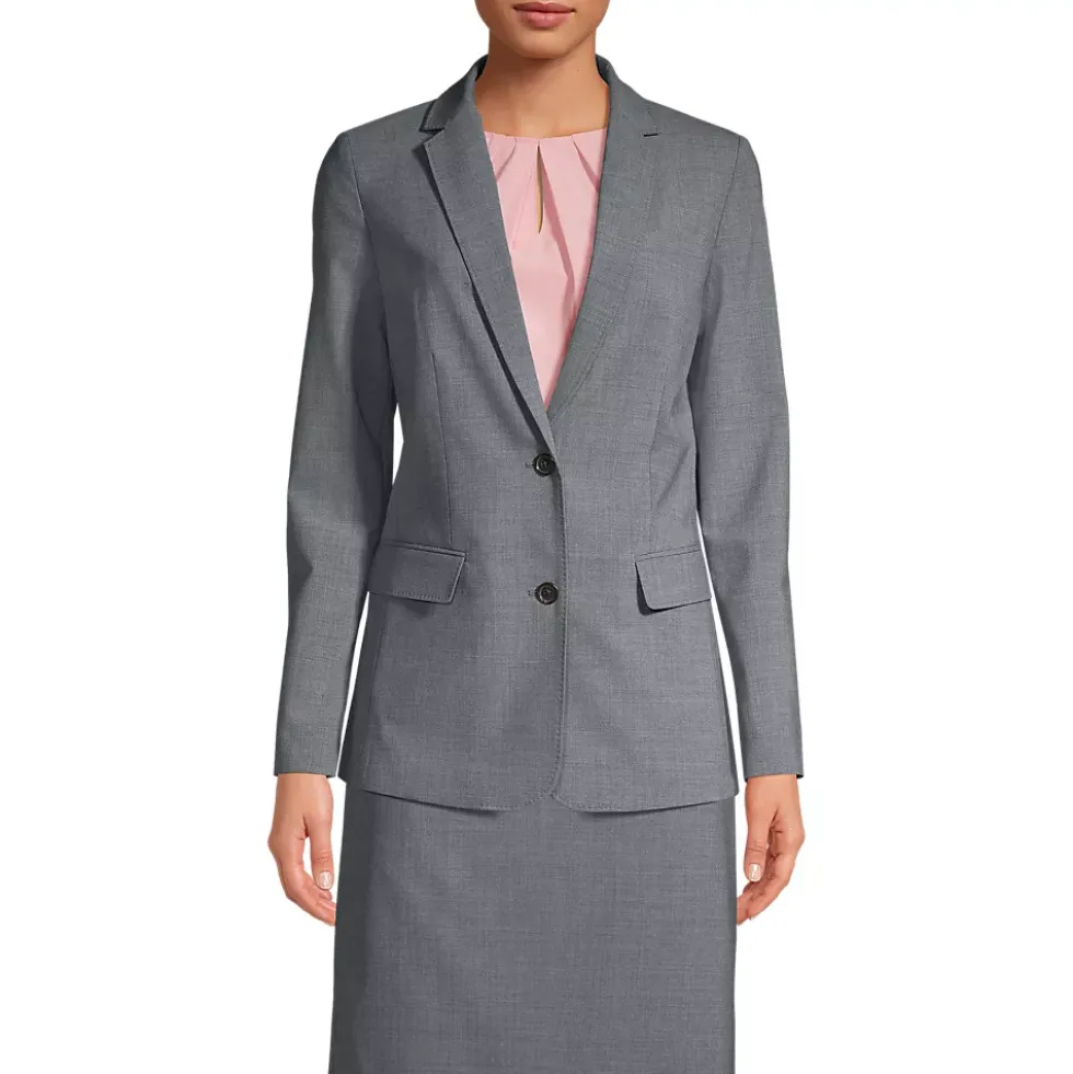 School Uniform Women's Washable Wool Two Button Traditional Blazer